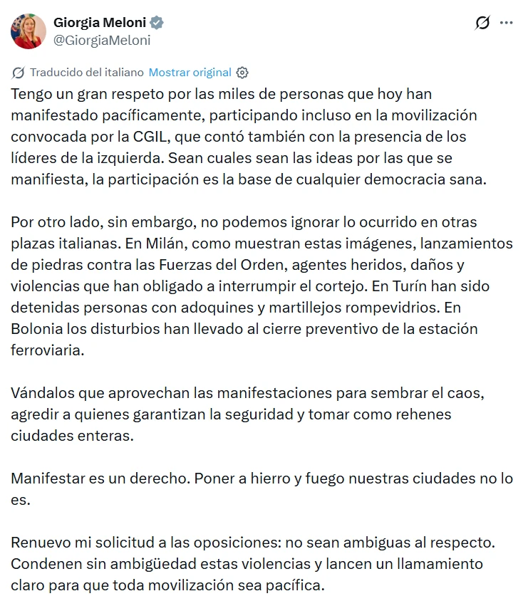 Protestas en Italia por recortes en educación, aumento del costo de vida y bajos salarios: el principal gremio del país convocó a una huelga general — imagen 1